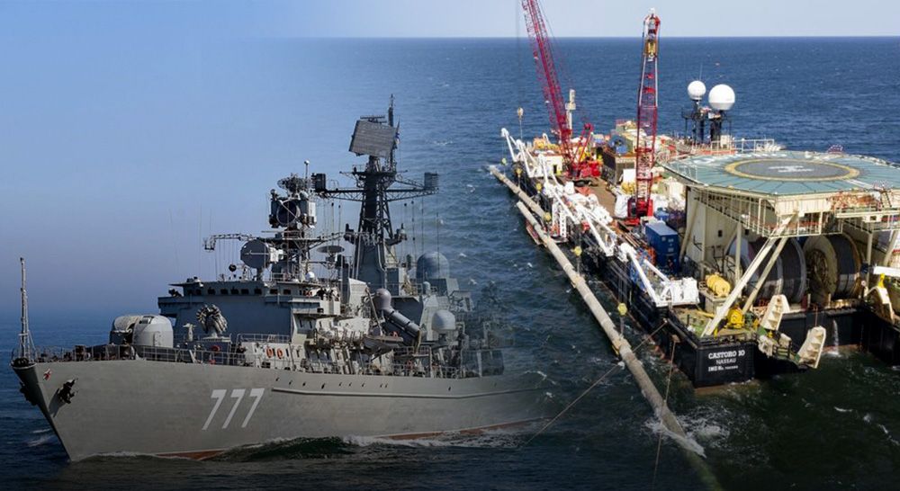 Корабли российского ВМФ взяли под охрану строящие Северный поток — 2 суда