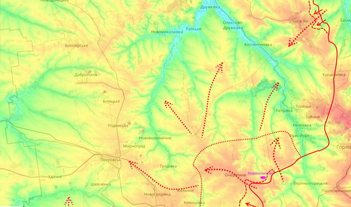 Карта боевых действий на Украине, Донецкое направление, Предполагаемый охват Торецкой группировки варга, на 03.05.24 г. Карта СВО от Юрия Подоляки.