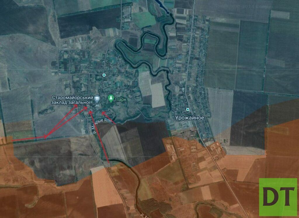 Карта боевых действий на Украине, Времьевское направление, Старомайорск, на 08.05.24 г. Карта СВО от «Рыбарь».