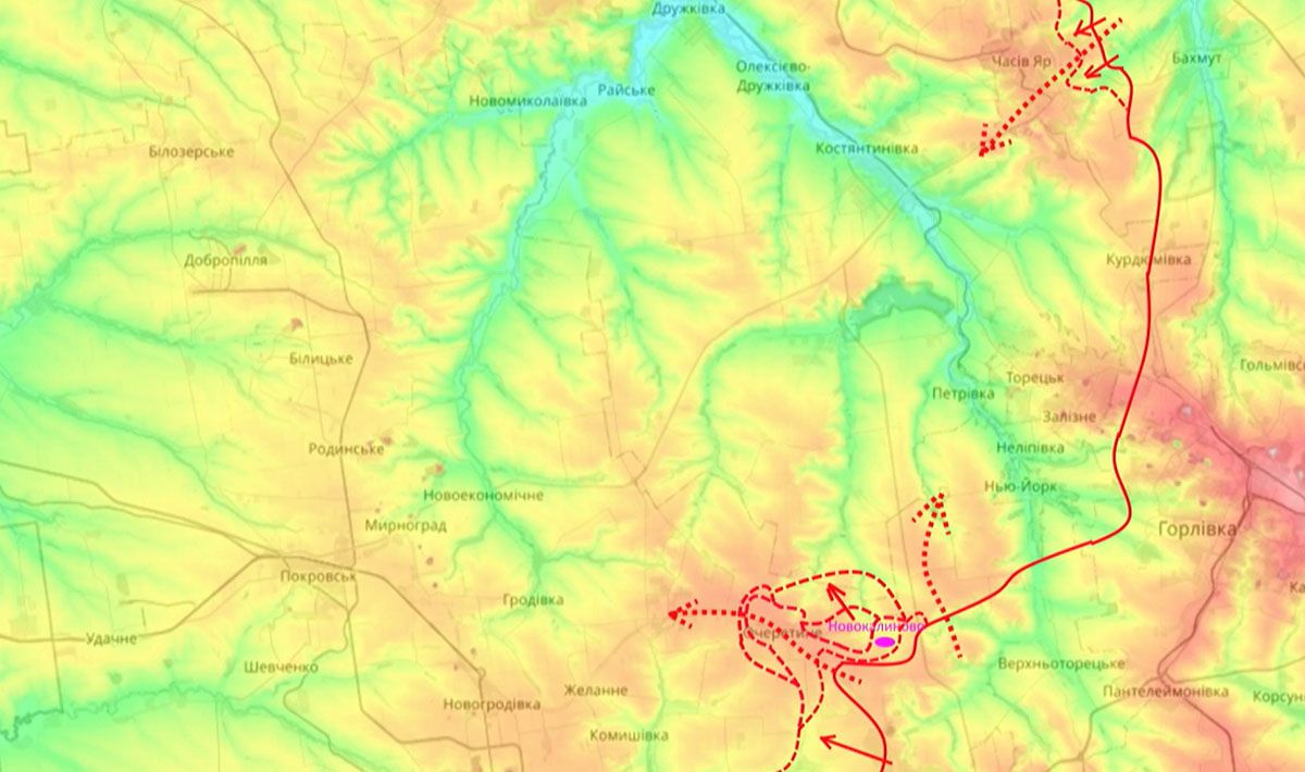 Карта боевых действий на Украине, Донецкое направление, Предполагаемый охват Торецкой группировки варга, на 19.05.24 г. Карта СВО от Юрия Подоляки.