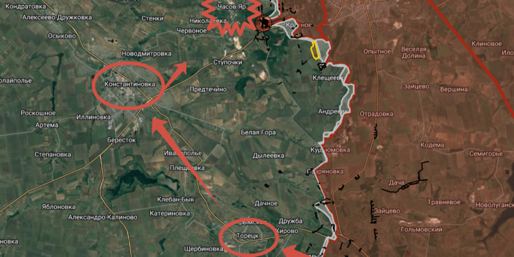 Карта боевых действий на Украине, Артёмовское направление, на 02.05.24 г. Карта СВО 