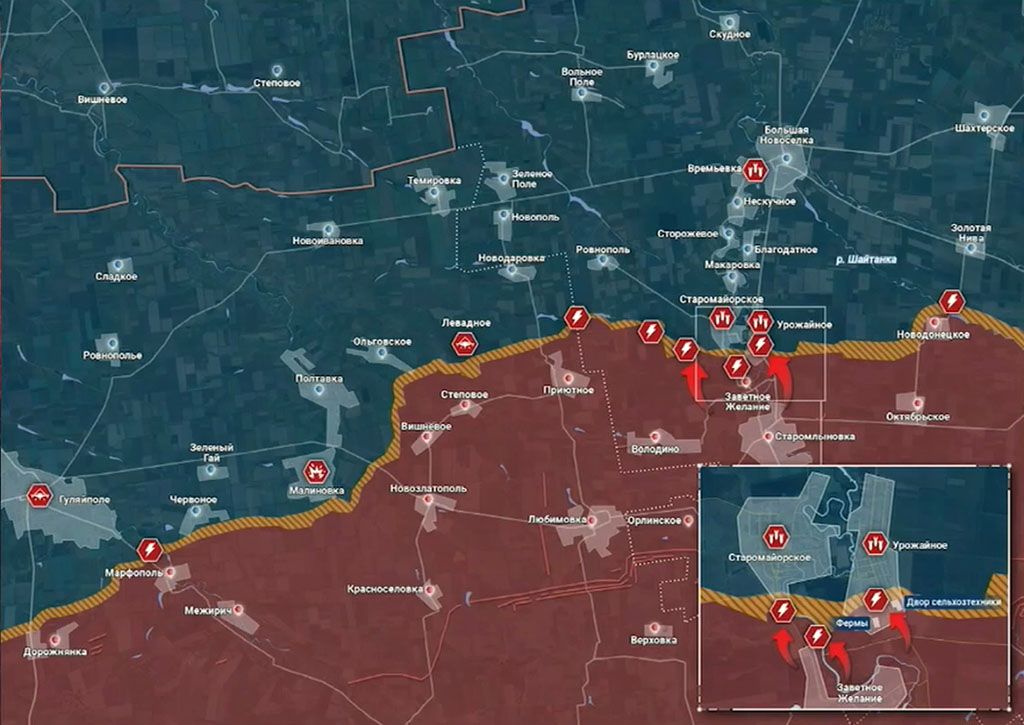 Карта боевых действий на Украине, Времьевское направление, к утру 06.05.24 г. Карта СВО от «Рыбарь».